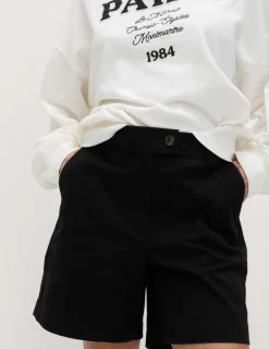 Cotton Rich High Waisted Chino Shorts
