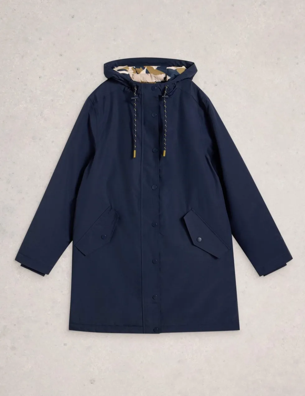 Cotton Rich Hooded Relaxed Raincoat