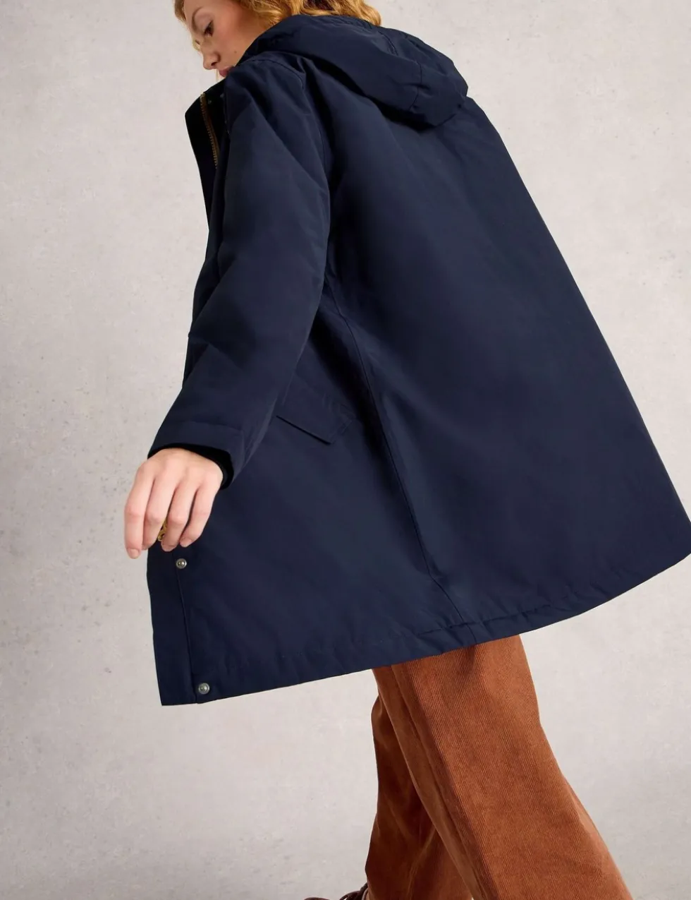 Cotton Rich Hooded Relaxed Raincoat