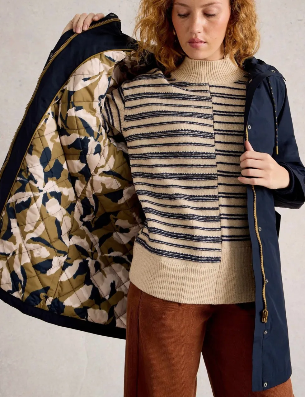 Cotton Rich Hooded Relaxed Raincoat