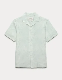 Cotton Rich Jacquard Short Sleeve Shirt