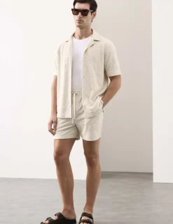 Cotton Rich Jacquard Towelling Revere Polo Shirt