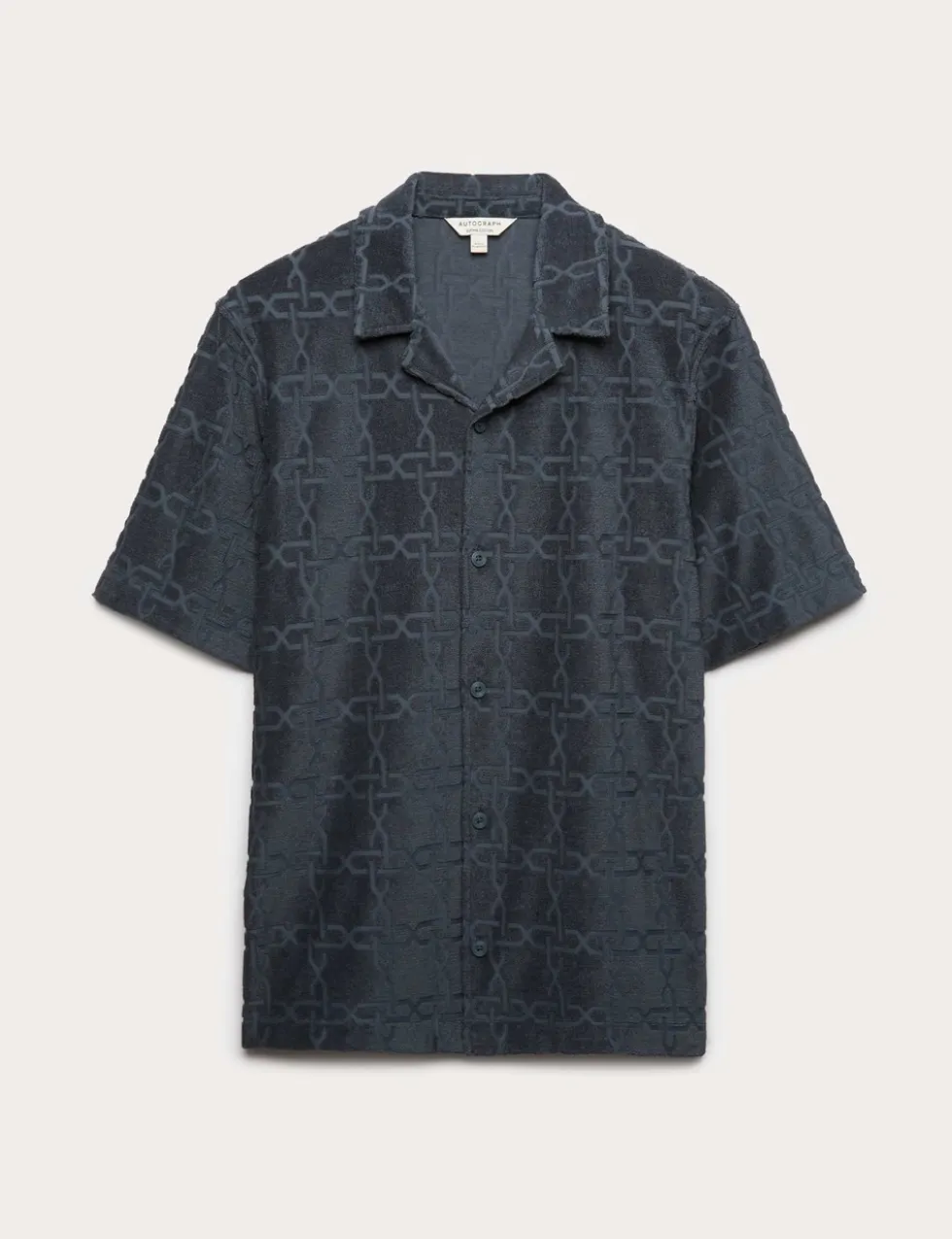 Cotton Rich Jacquard Towelling Revere Polo Shirt