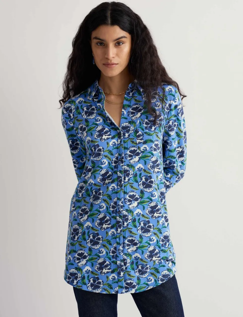 Cotton Rich Jersey Floral Tunic