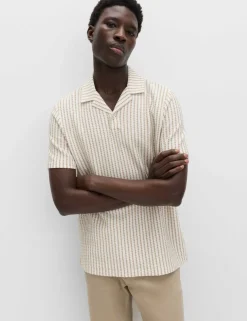 Cotton Rich Jersey Geometric Polo Shirt