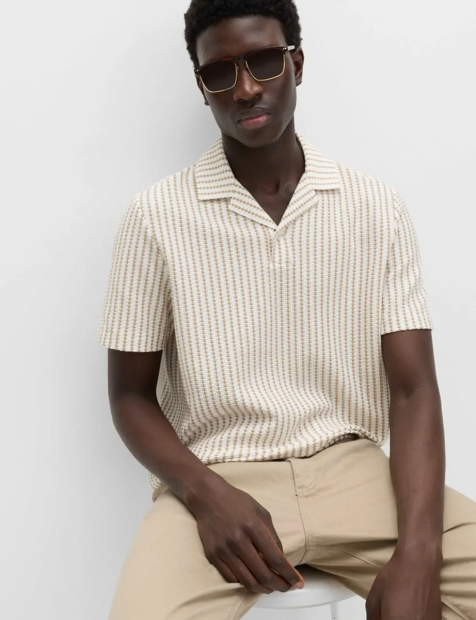 Cotton Rich Jersey Geometric Polo Shirt