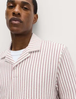 Cotton Rich Jersey Geometric Polo Shirt