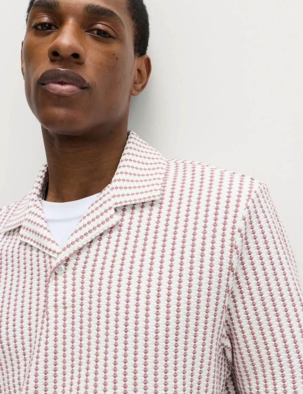 Cotton Rich Jersey Geometric Polo Shirt