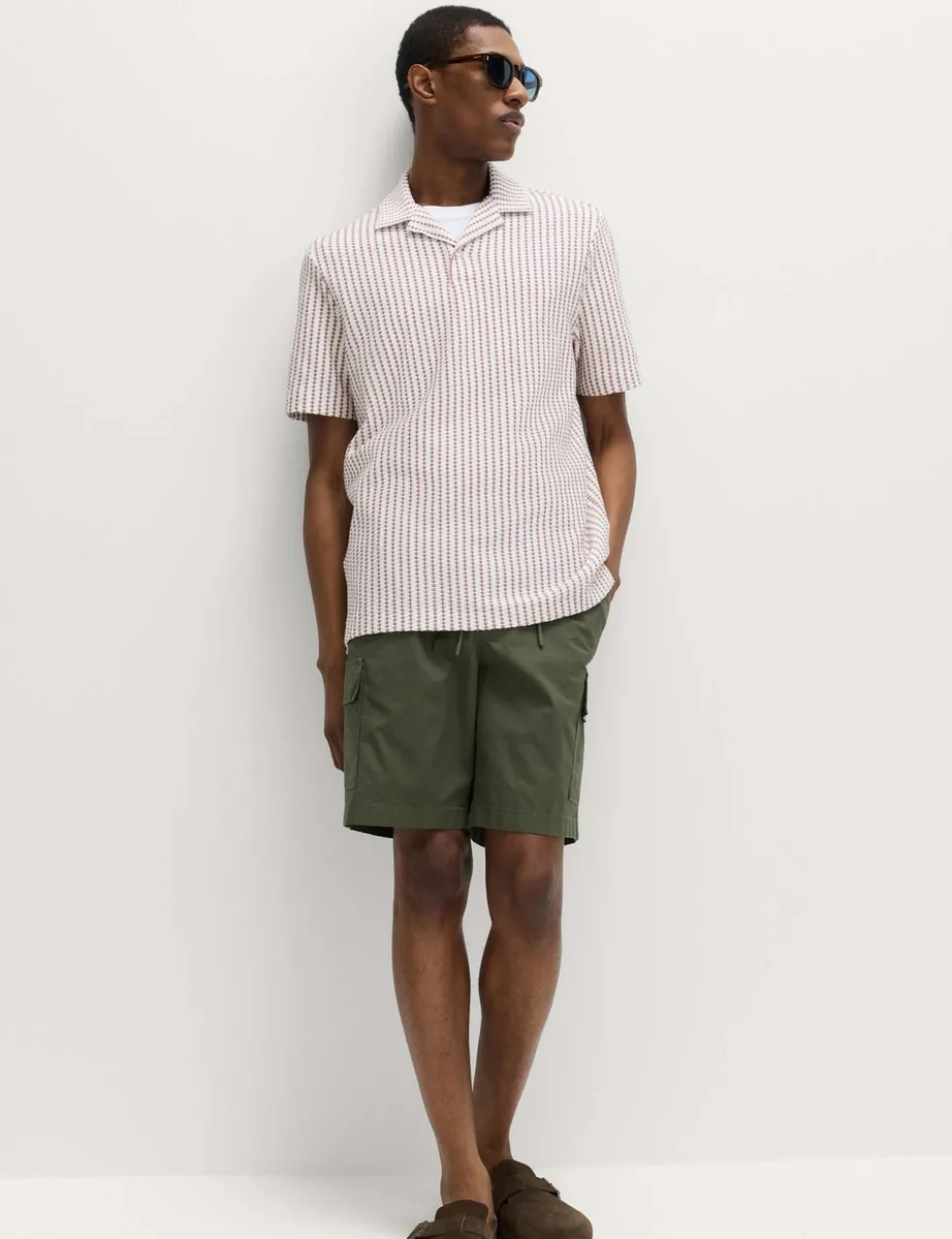 Cotton Rich Jersey Geometric Polo Shirt