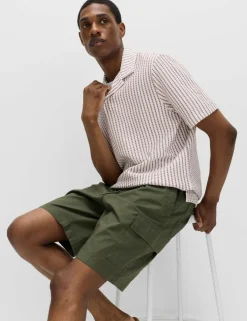 Cotton Rich Jersey Geometric Polo Shirt