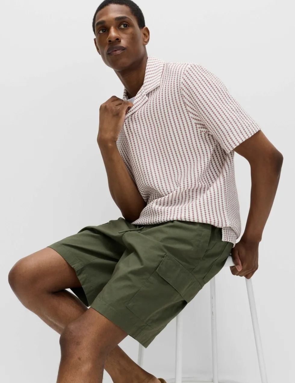Cotton Rich Jersey Geometric Polo Shirt