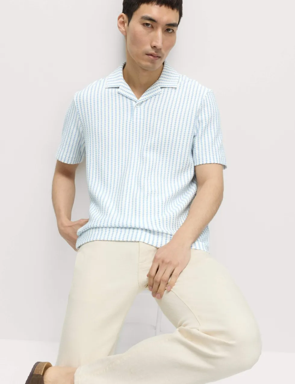 Cotton Rich Jersey Geometric Polo Shirt