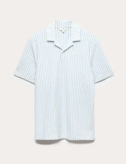 Cotton Rich Jersey Geometric Polo Shirt