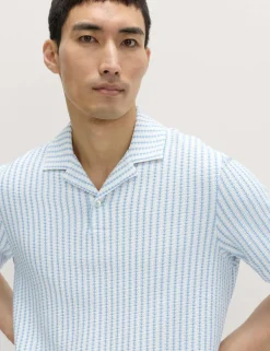 Cotton Rich Jersey Geometric Polo Shirt