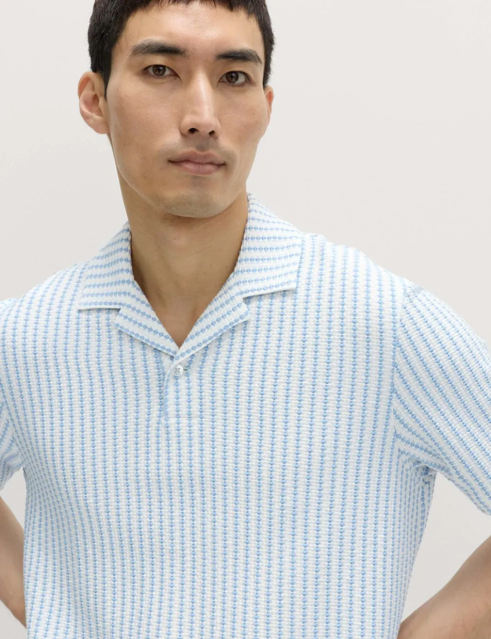 Cotton Rich Jersey Geometric Polo Shirt