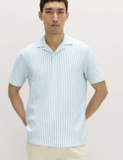 Cotton Rich Jersey Geometric Polo Shirt