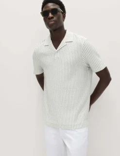 Cotton Rich Jersey Geometric Polo Shirt