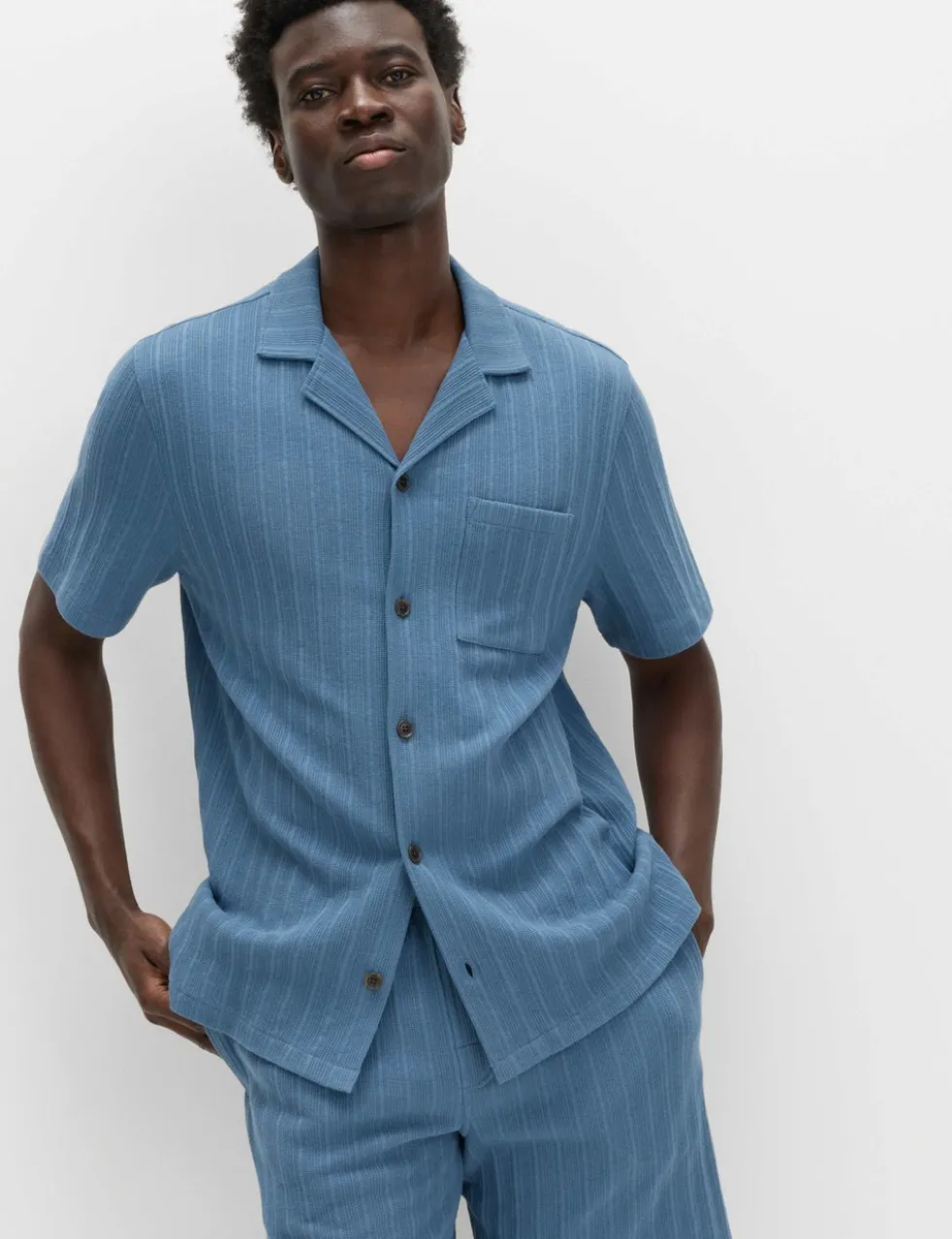 Cotton Rich Jersey Textured Loungewear Top