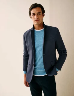 Cotton Rich Jersey Textured Blazer