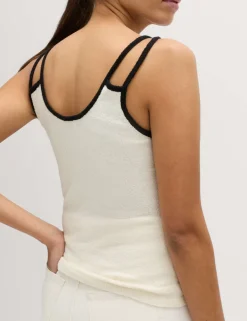 Cotton Rich Keyhole Detail Knitted Vest