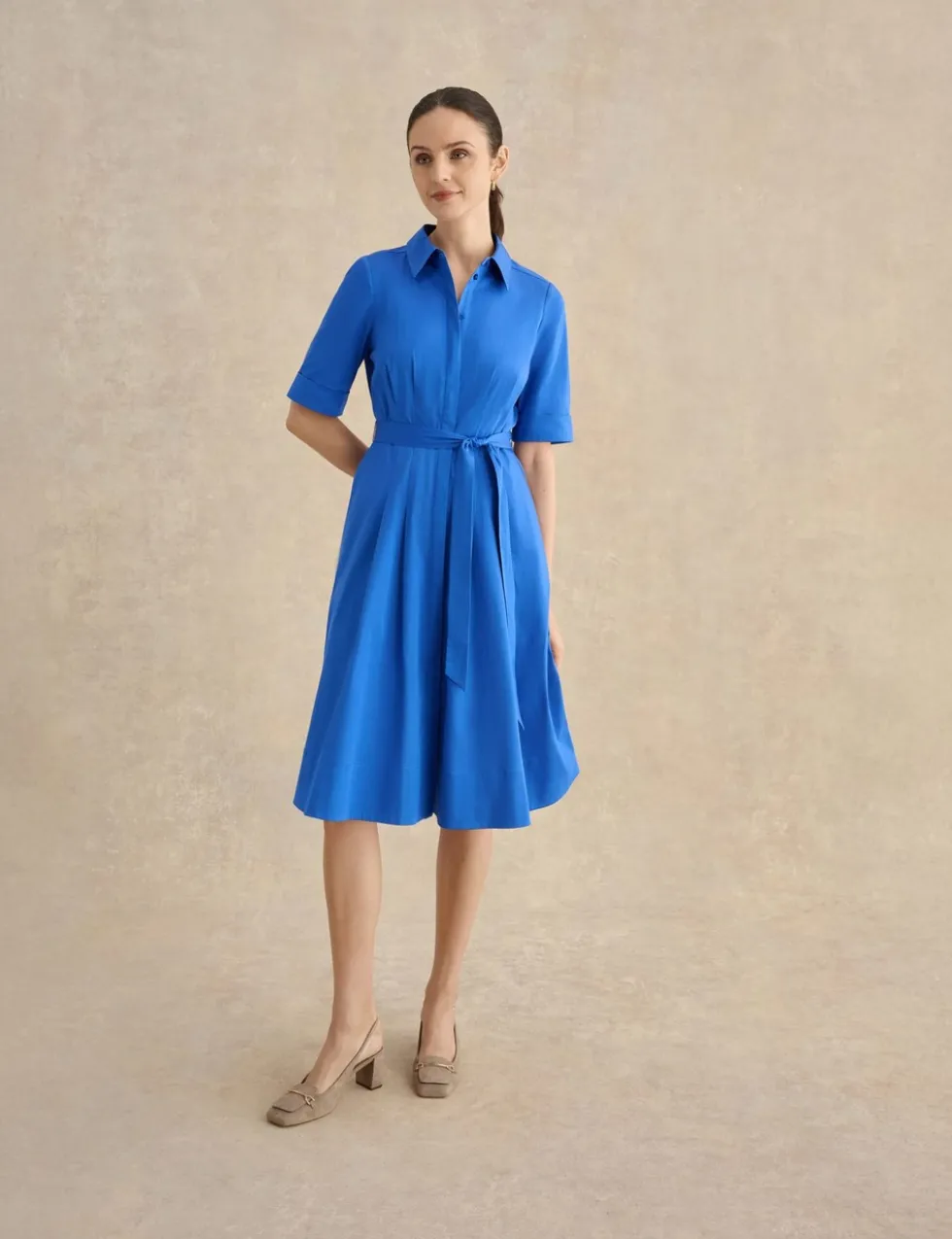 Cotton Rich Knee Length Skater Dress
