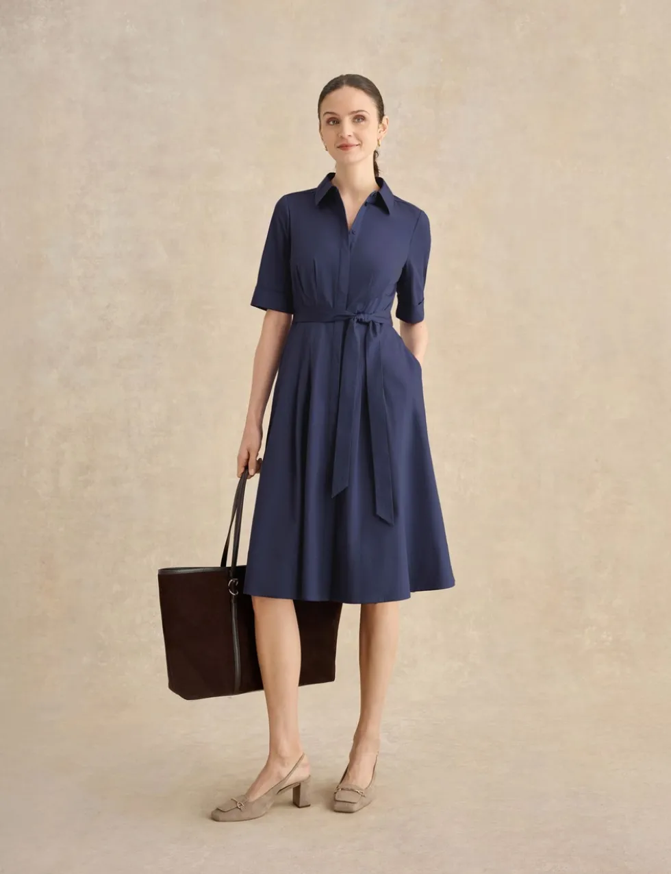 Cotton Rich Knee Length Skater Dress