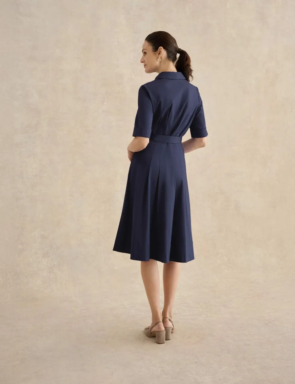 Cotton Rich Knee Length Skater Dress
