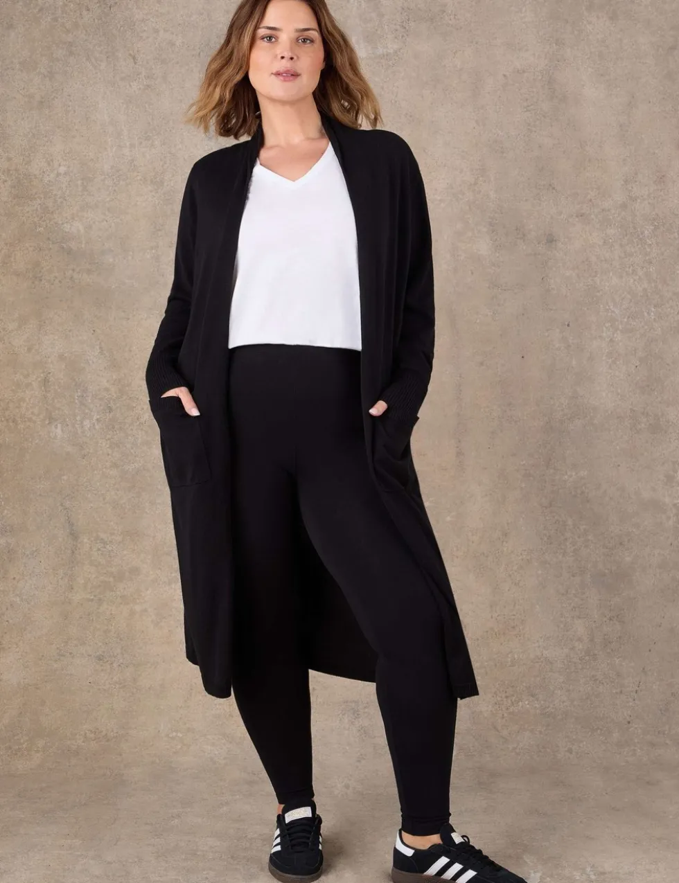 Cotton Rich Knitted Longline Cardigan