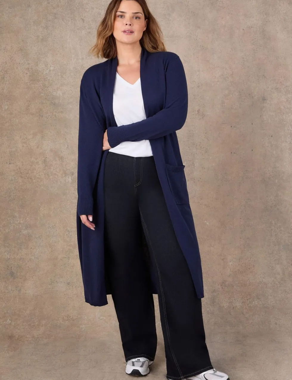 Cotton Rich Knitted Longline Cardigan