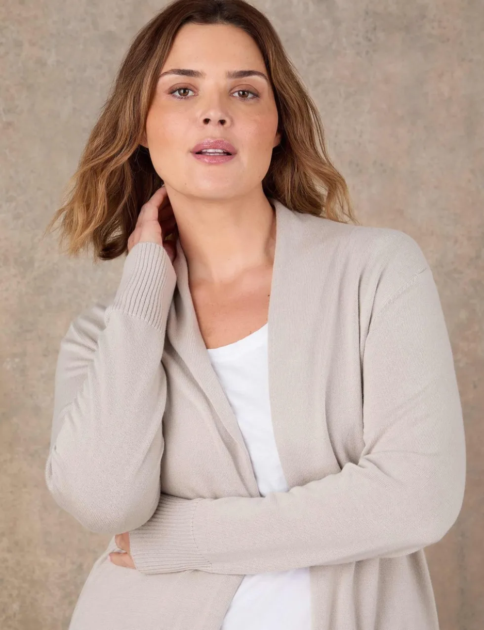 Cotton Rich Knitted Longline Cardigan