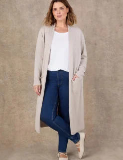 Cotton Rich Knitted Longline Cardigan