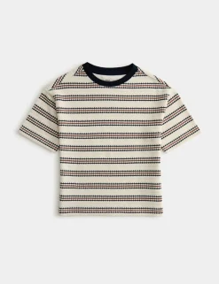 Cotton Rich Knitted Striped T-Shirt (2-8 Yrs)