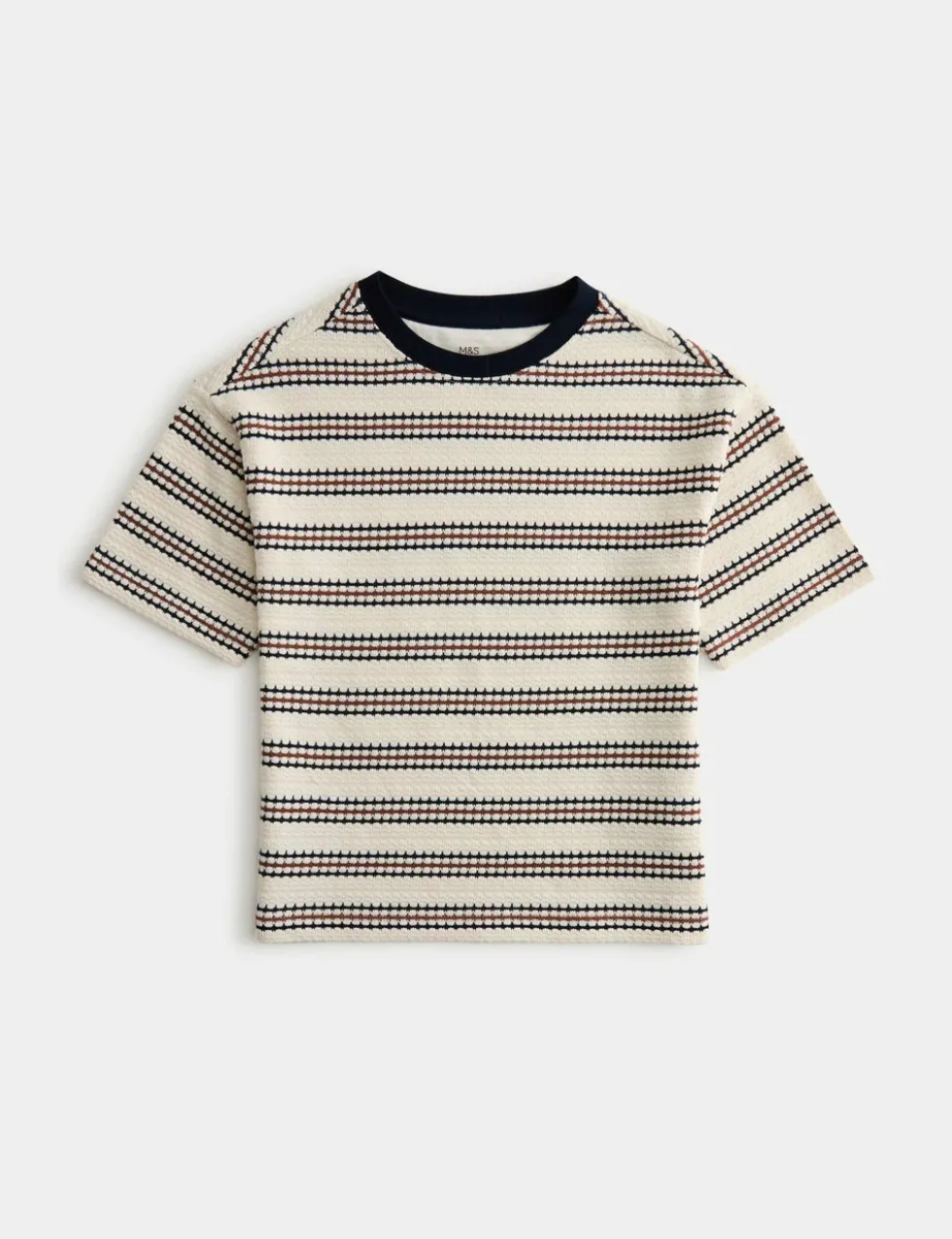 Cotton Rich Knitted Striped T-Shirt (2-8 Yrs)
