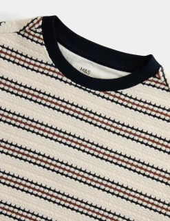 Cotton Rich Knitted Striped T-Shirt (2-8 Yrs)