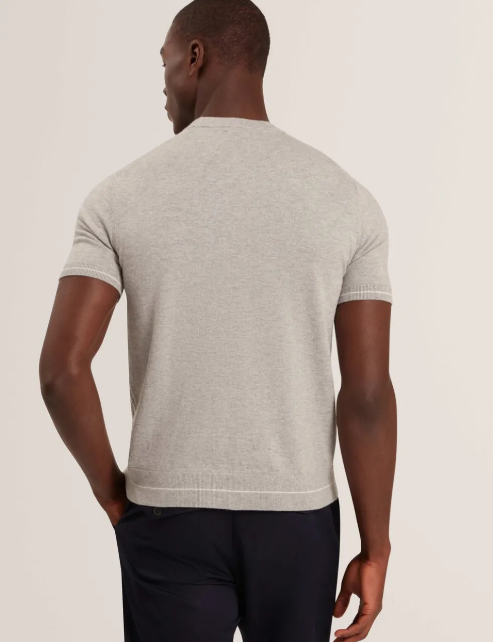 Cotton Rich Knitted T-Shirt with Wool