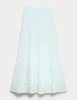 Cotton Rich Lace Midi A-Line Skirt