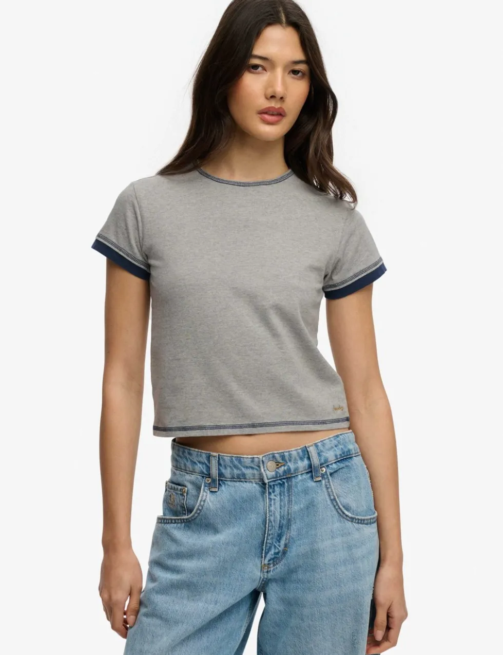 Cotton Rich Layered Crop T-Shirt