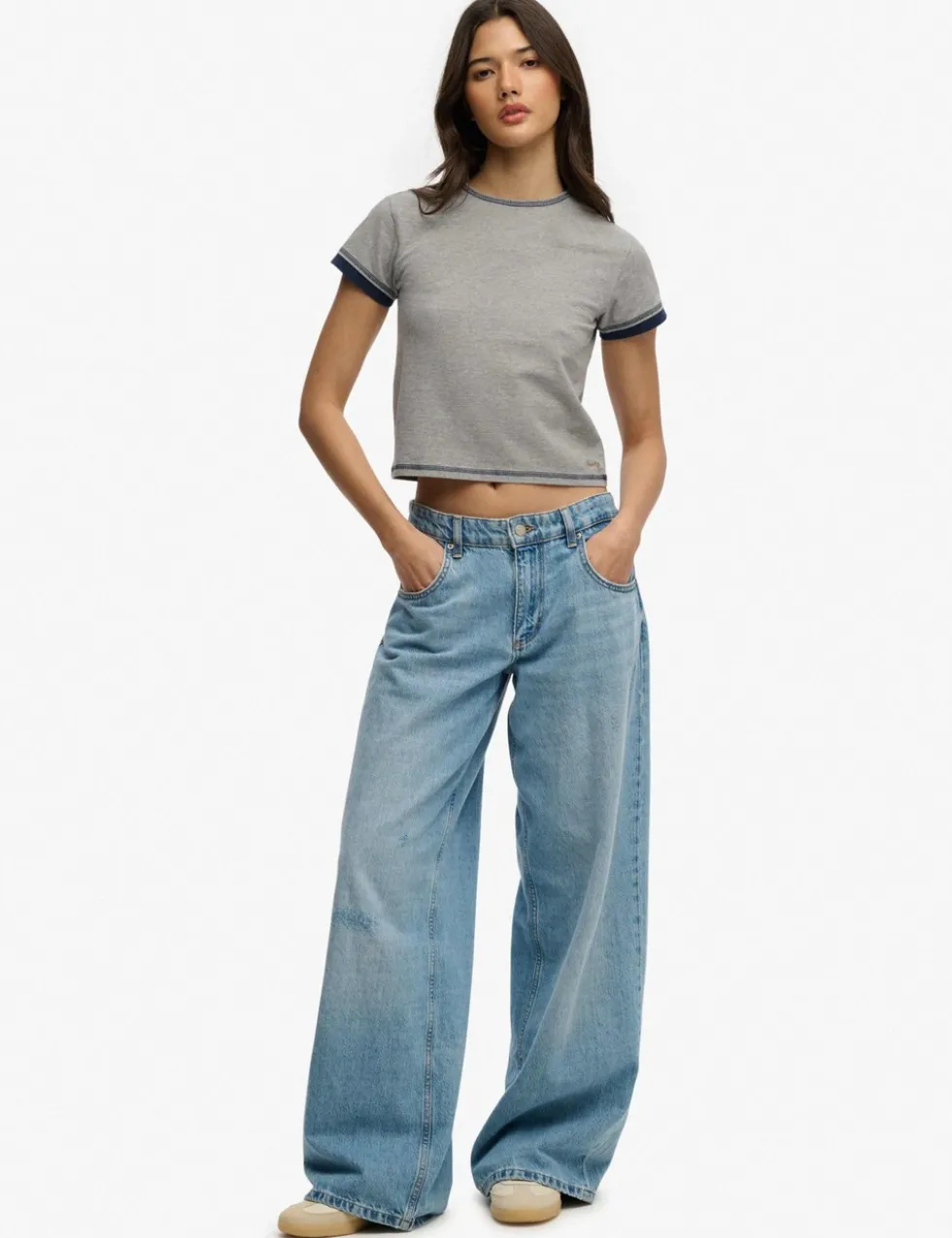 Cotton Rich Layered Crop T-Shirt