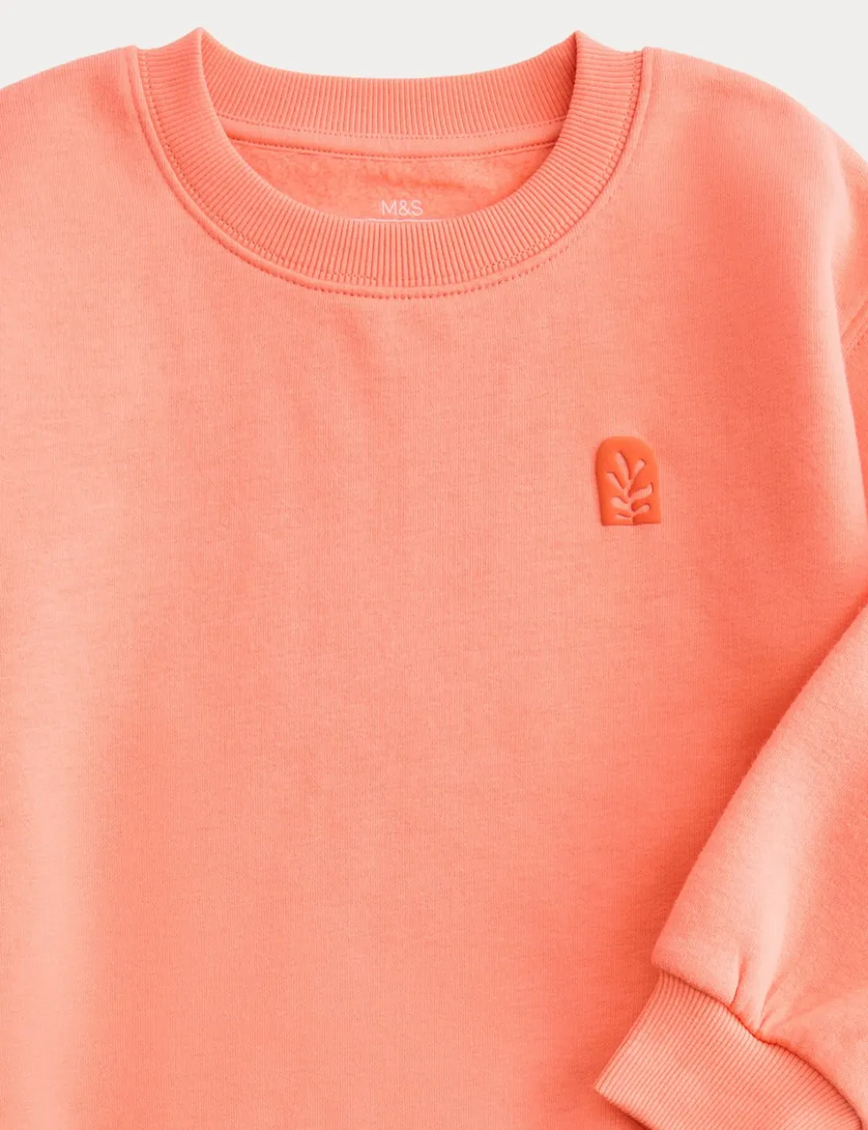 Cotton Rich Leaf Graphic Sweatshirt (2-8 Yrs)