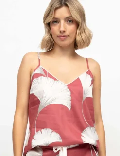 Cotton Rich Leaf Print Cami Top