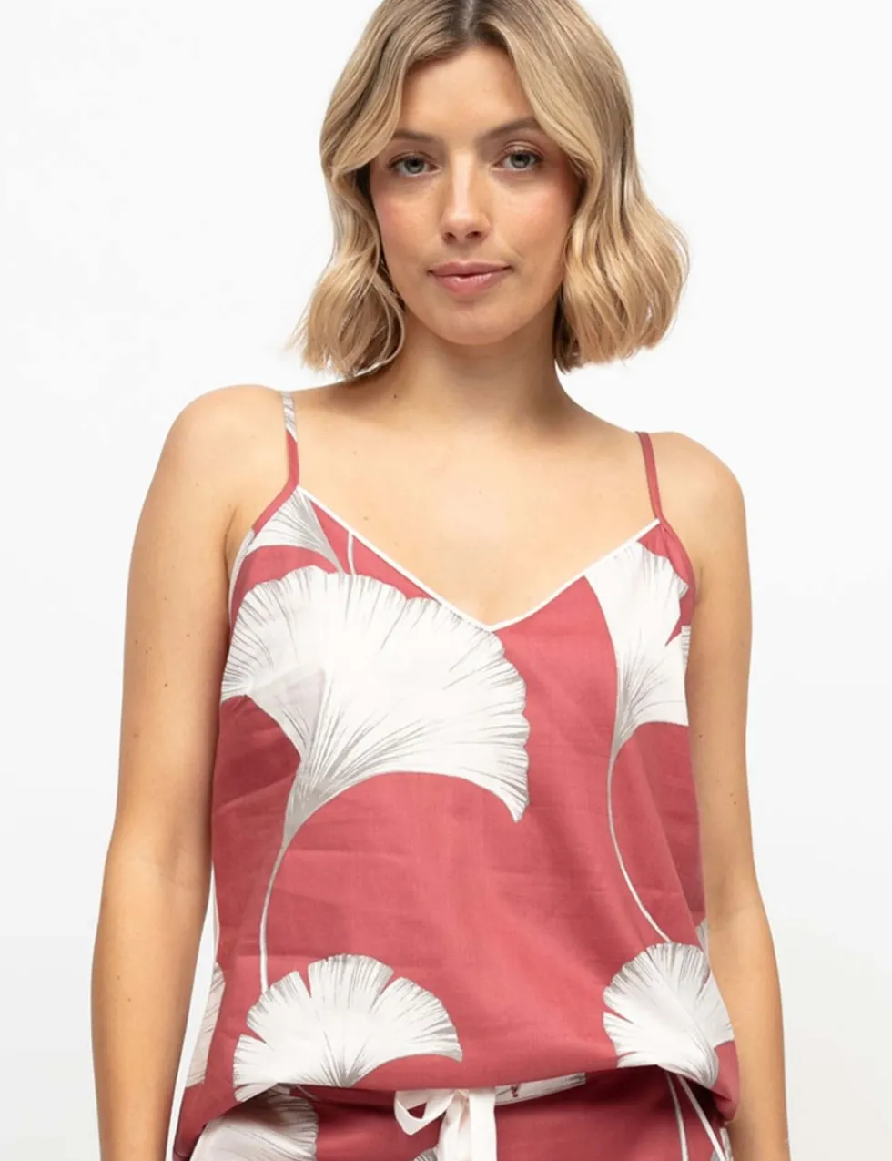 Cotton Rich Leaf Print Cami Top