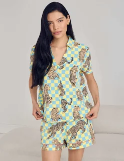 Cotton Rich Leopard Checked Shortie Set