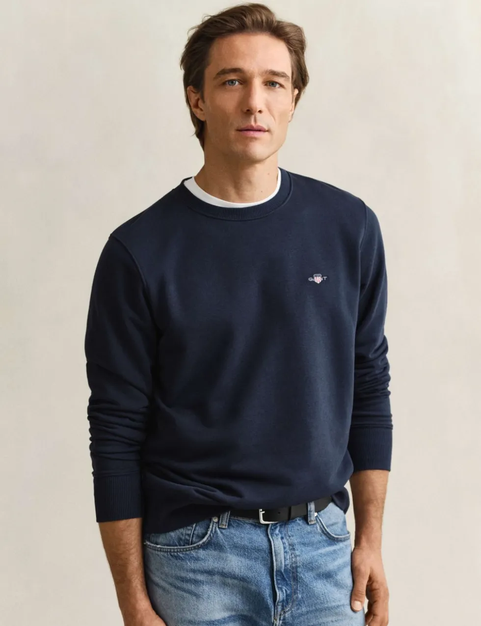 Cotton Rich Logo Crew Neck Sweatshirt