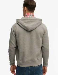 Cotton Rich Logo Embroidery Zip Up Hoodie
