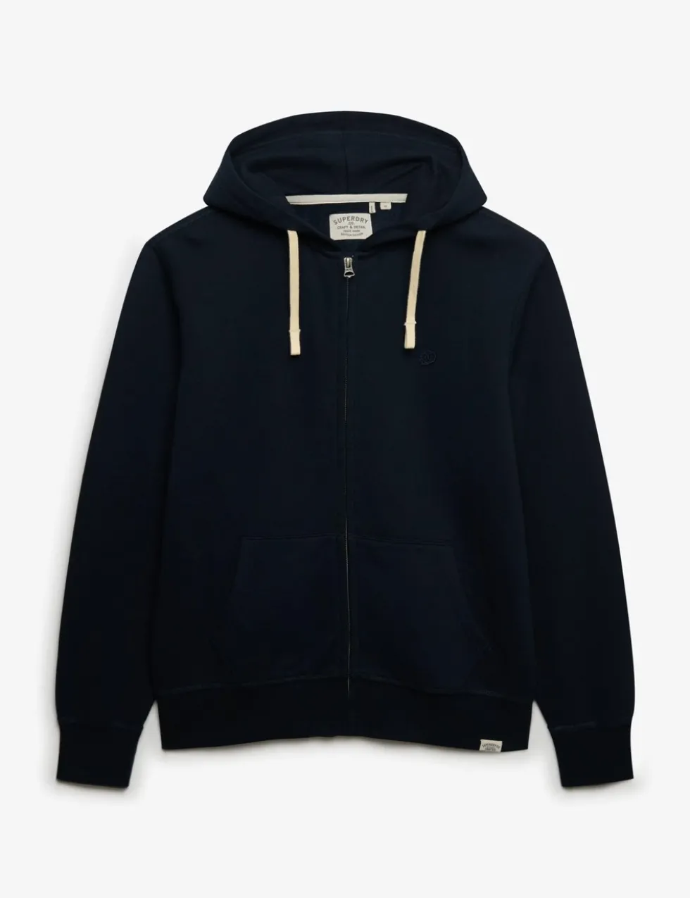 Cotton Rich Logo Embroidery Zip Up Hoodie