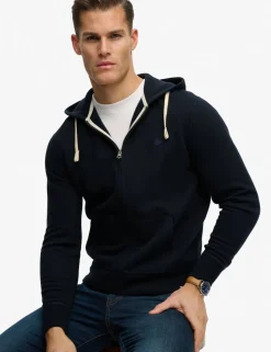 Cotton Rich Logo Embroidery Zip Up Hoodie