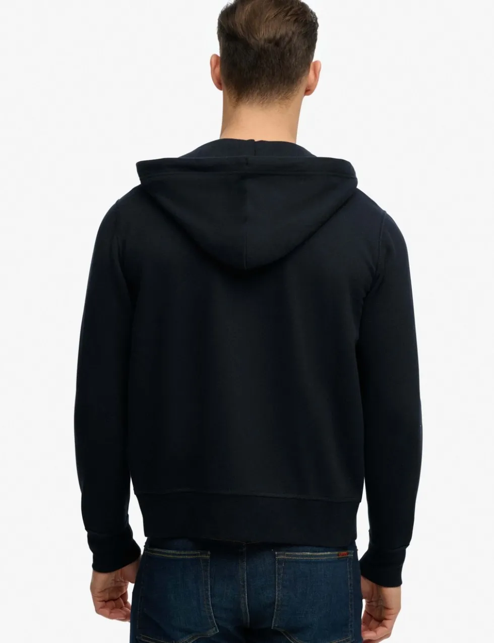 Cotton Rich Logo Embroidery Zip Up Hoodie