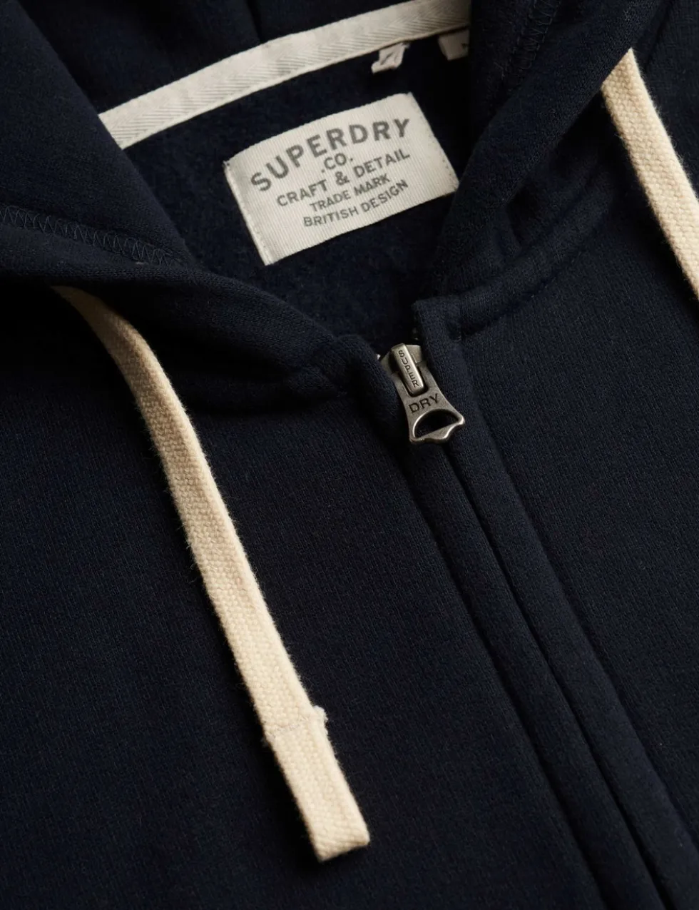 Cotton Rich Logo Embroidery Zip Up Hoodie