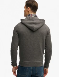 Cotton Rich Logo Embroidery Zip Up Hoodie