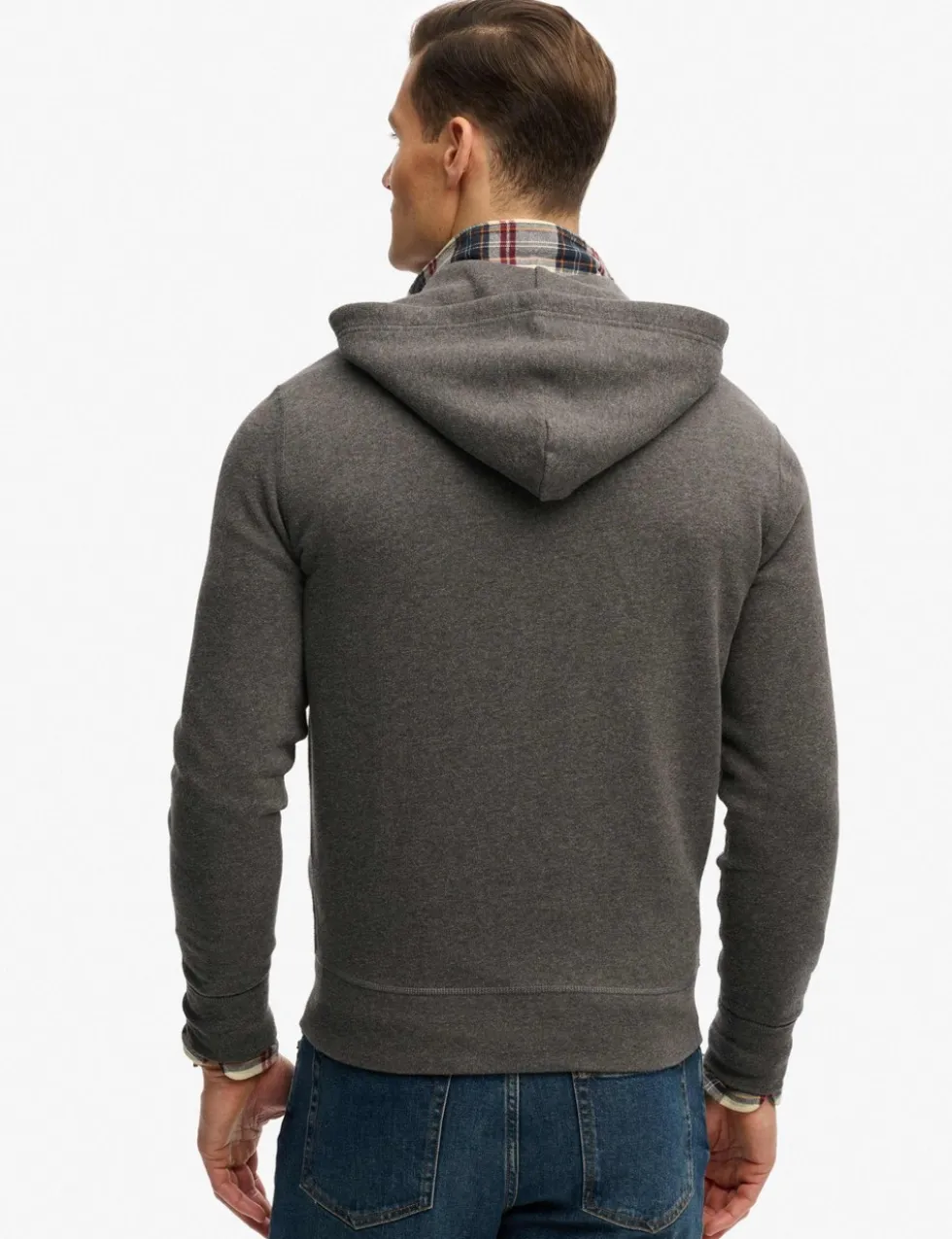 Cotton Rich Logo Embroidery Zip Up Hoodie